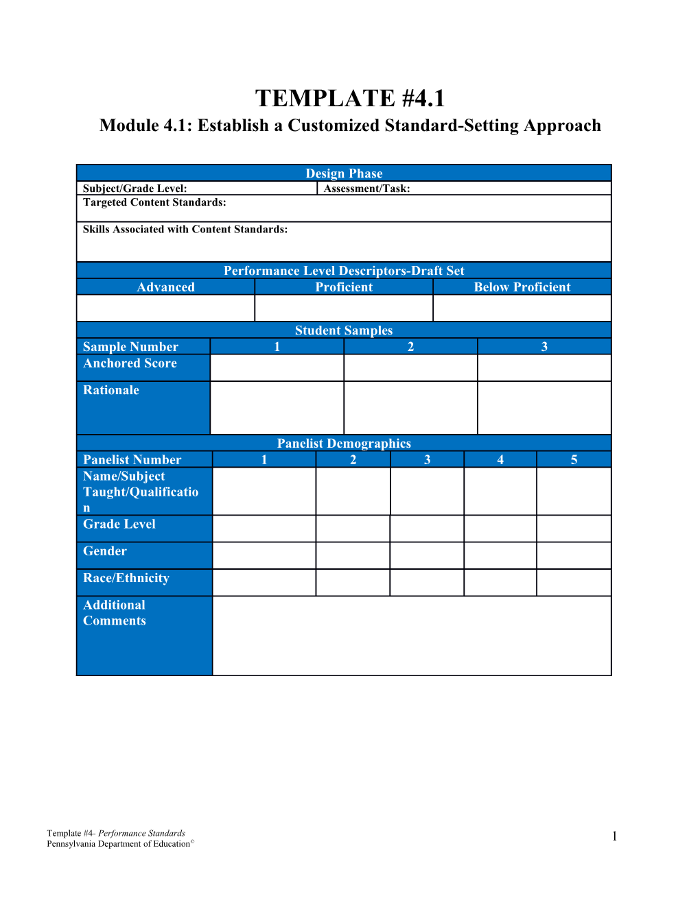 Module 4.1: Establish a Customized Standard-Setting Approach