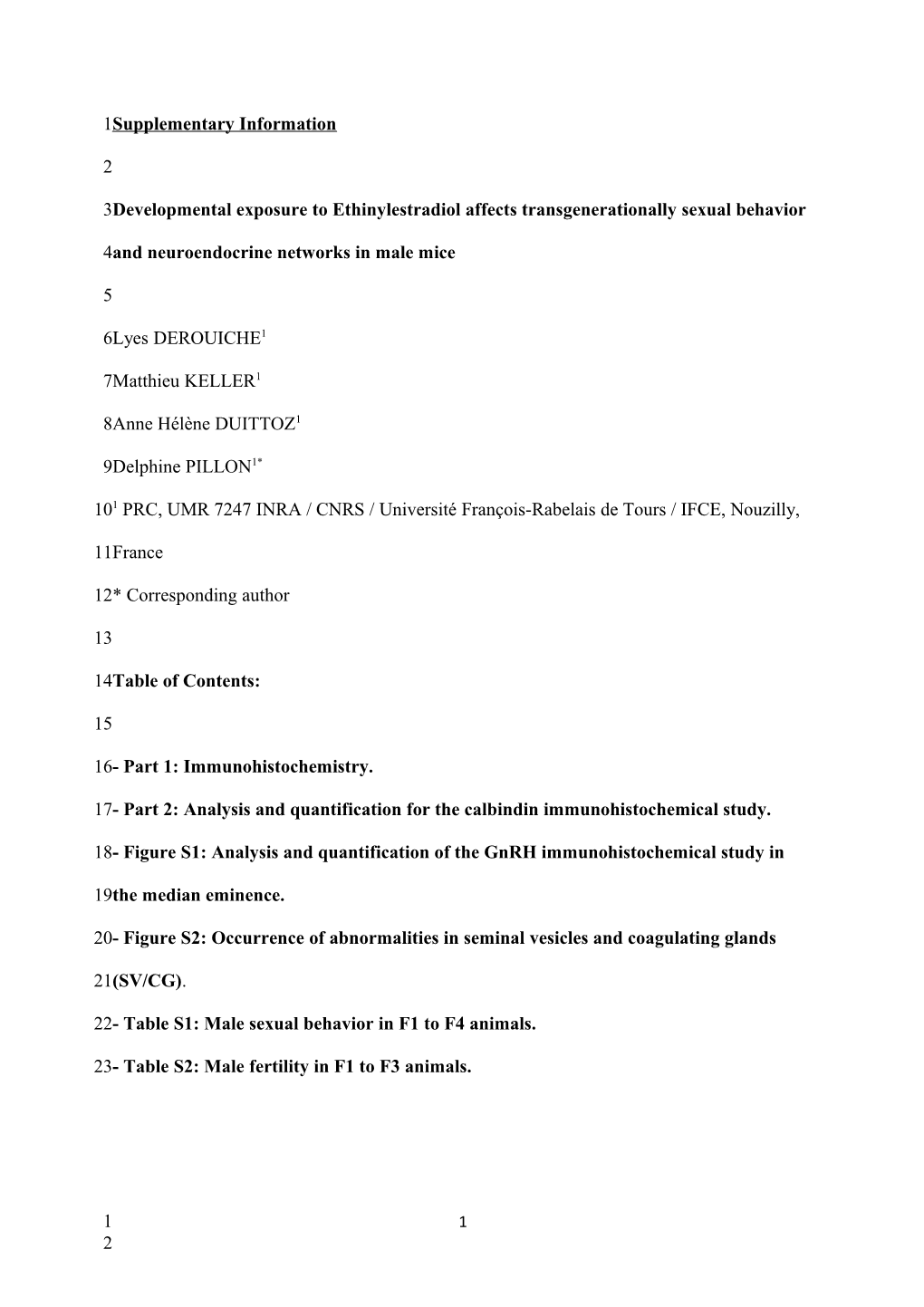 Developmental Exposure to Ethinylestradiol Affects Transgenerationally Sexual Behavior