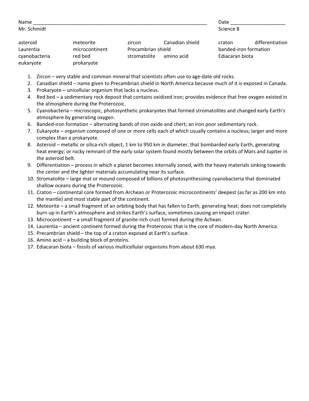 Asteroid Meteorite Zircon Canadian Shield Craton Differentiation