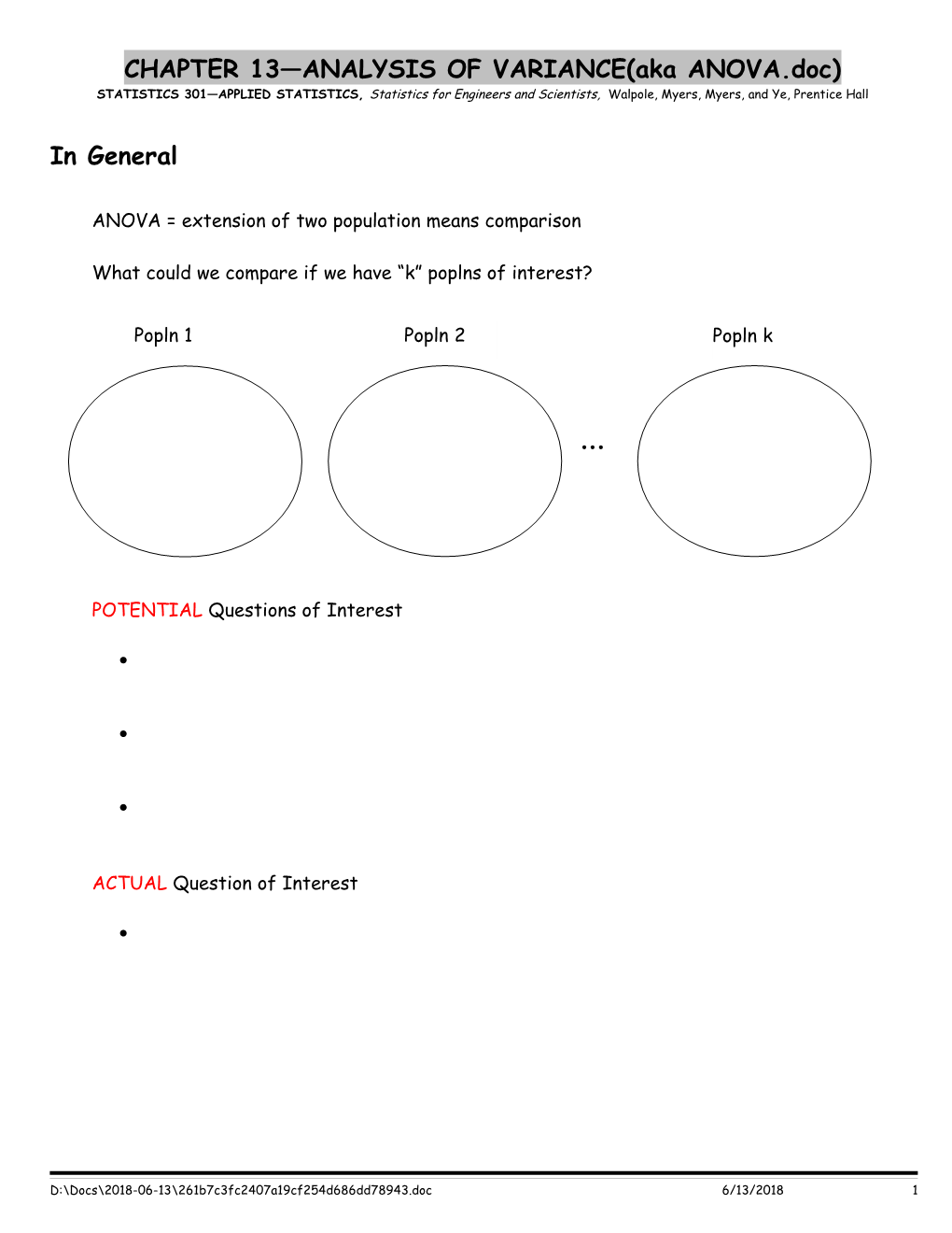 Chapter 13 Analysis of Variance