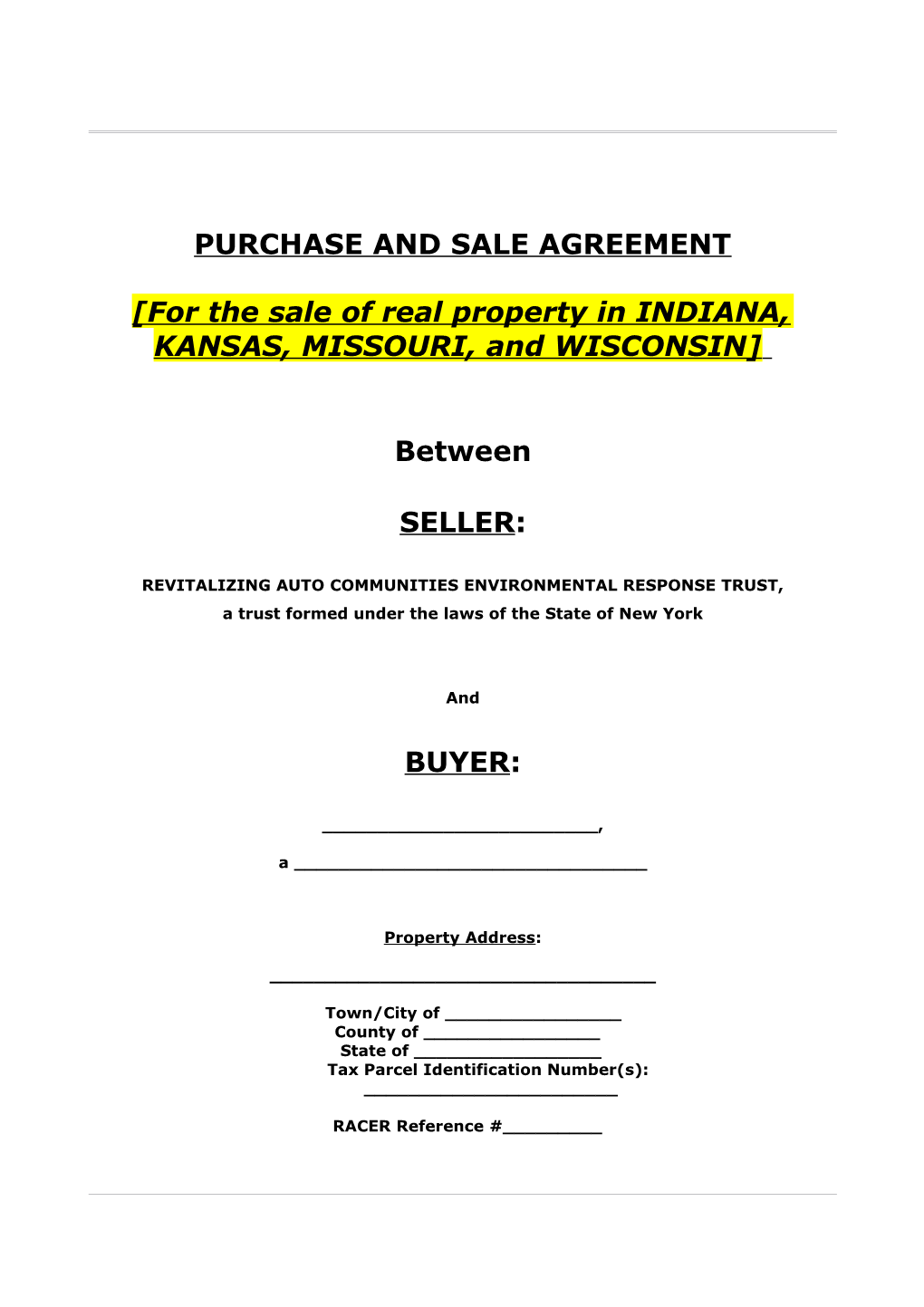 Purchase and Sale Agreement s1