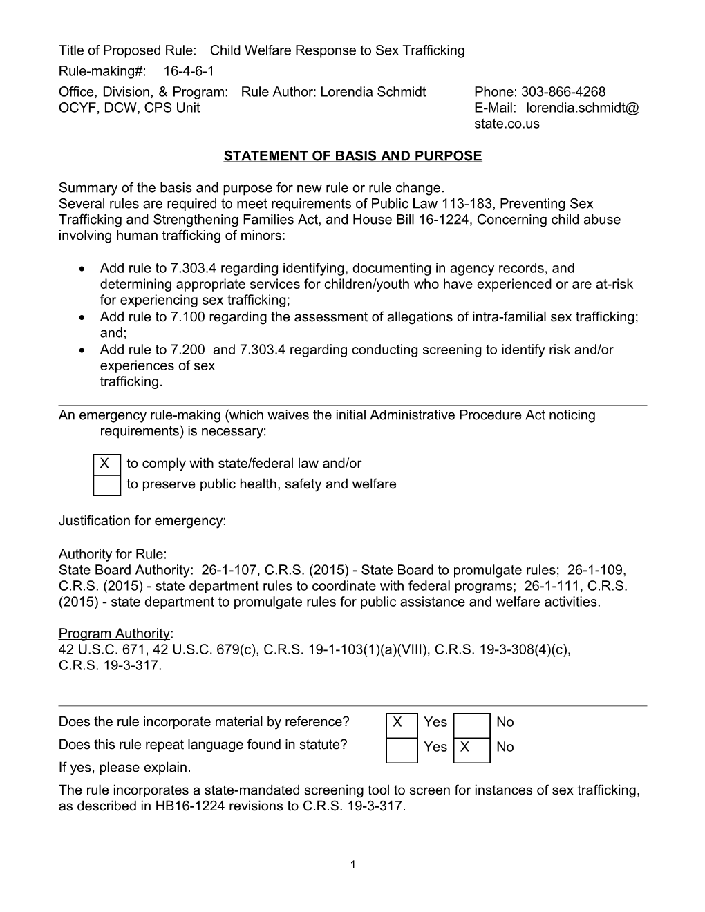 Rule-Making Standards and Procedures s16