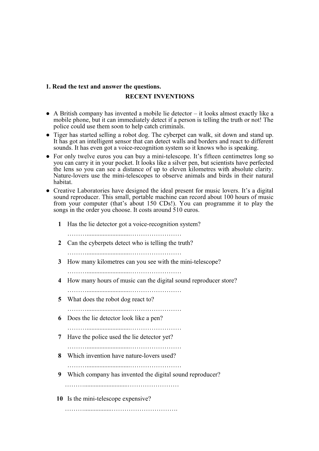 1. Read the Text and Answer the Questions