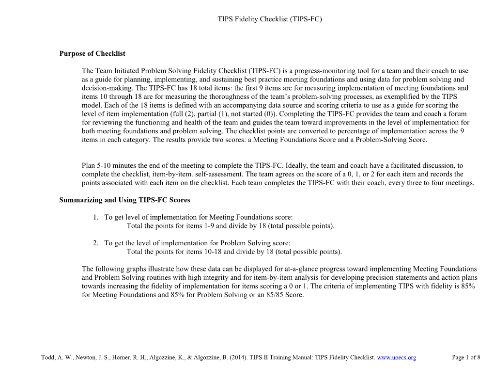 TIPS Fidelity Checklist (TIPS-FC)