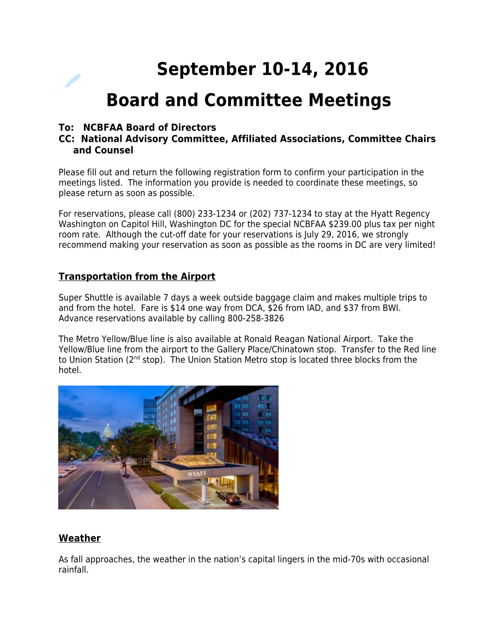 Board and Committee Meetings