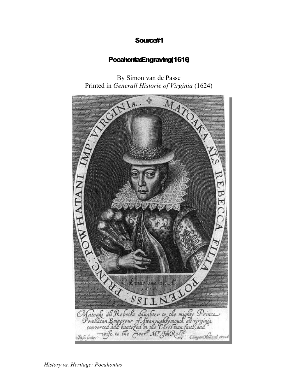 Printed in Generall Historie of Virginia (1624)