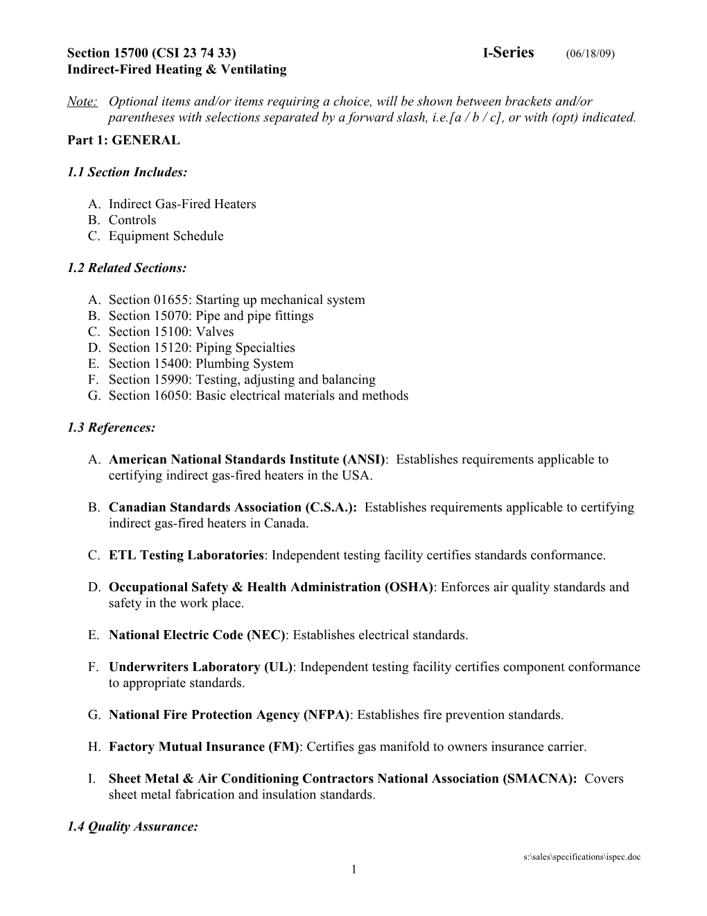 Indirect-Fired Heating & Ventilating