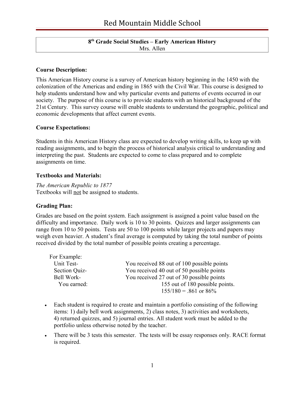 Sample Syllabus Template