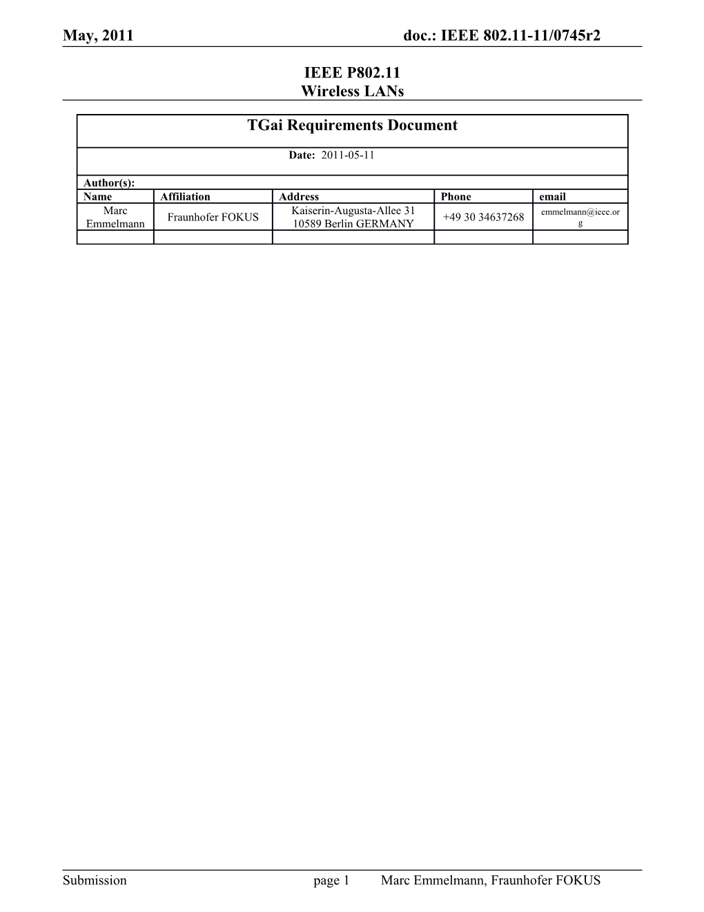 This Document Defines Requirements Used For