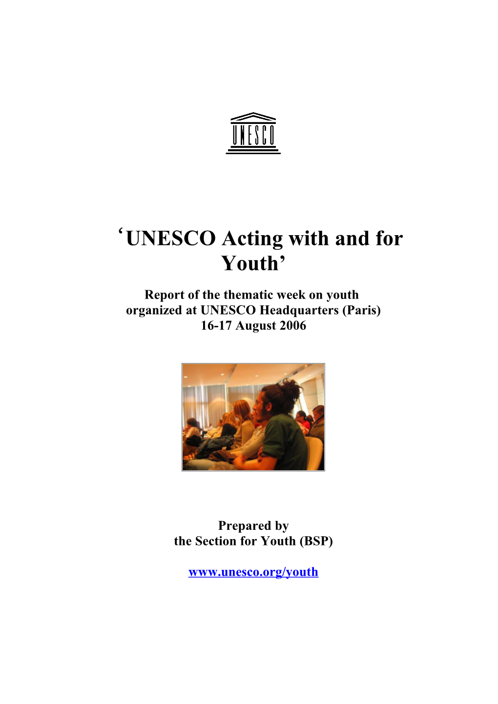 Report of the UNESCO Youth Forum