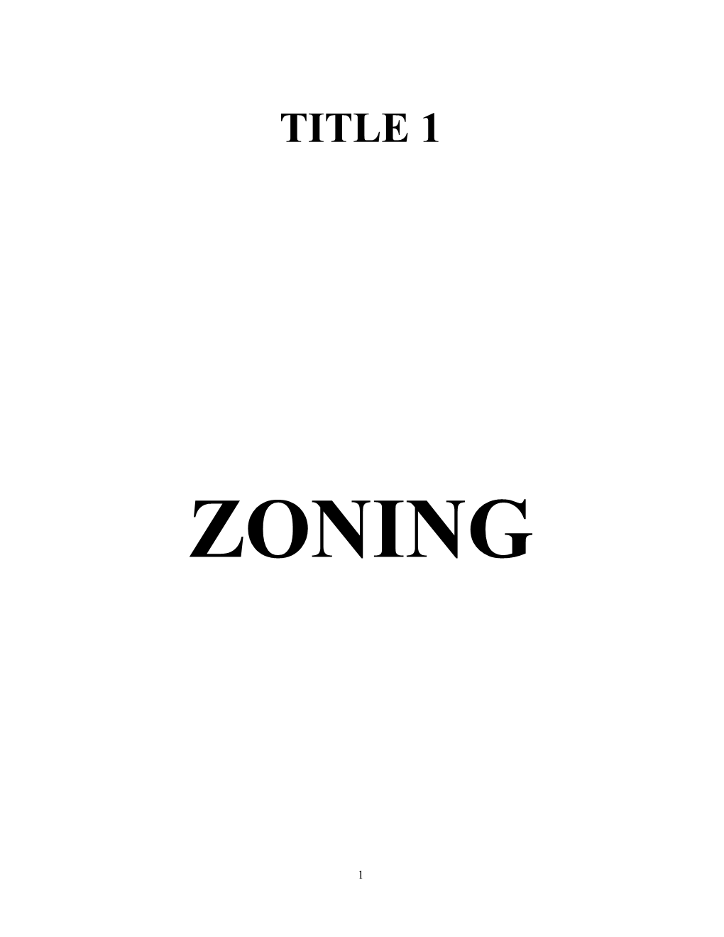 Zoning Article 1