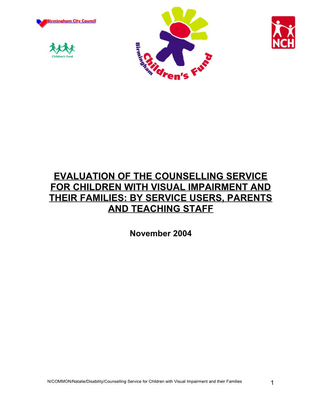 Evaluation of the Counselling Service