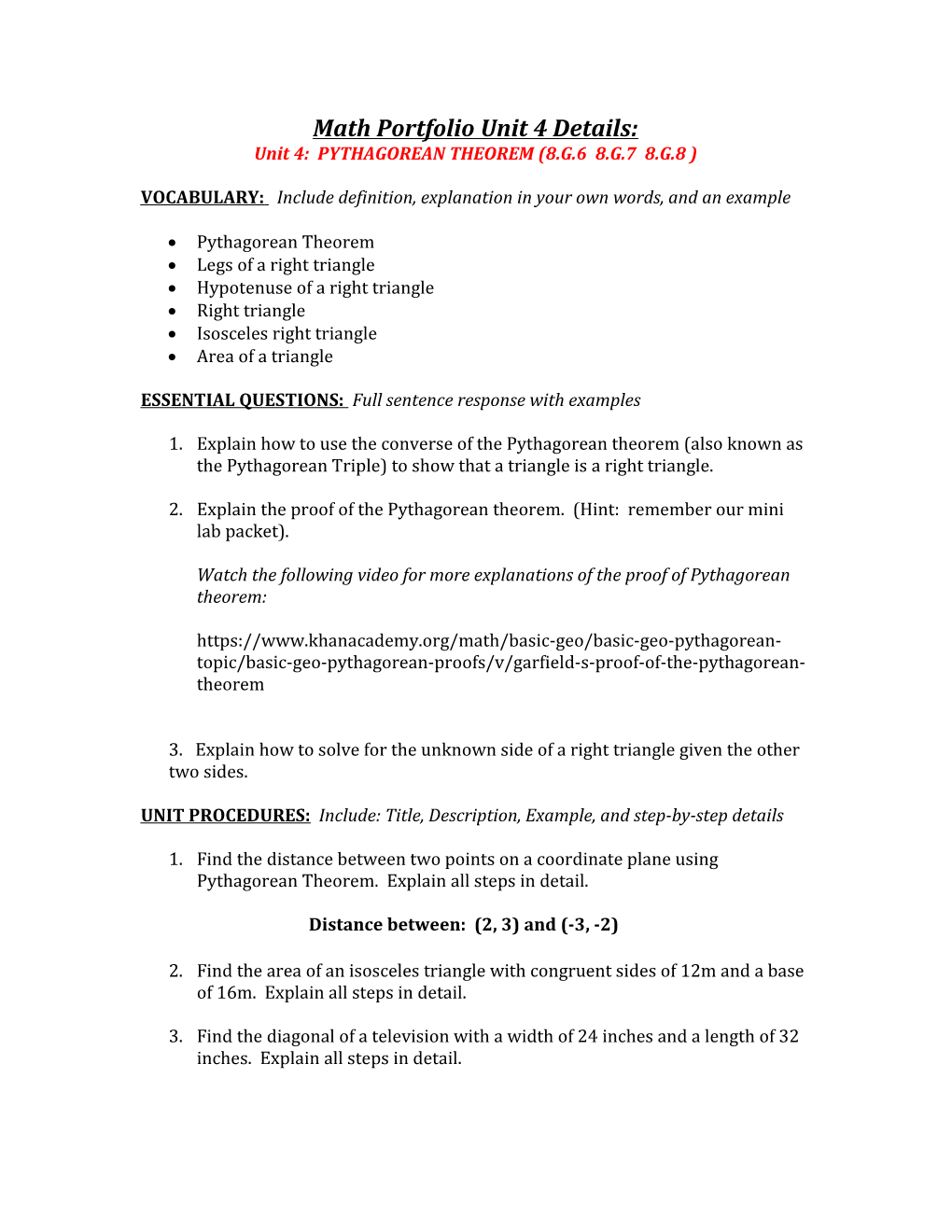 Math Portfolio Unit4details