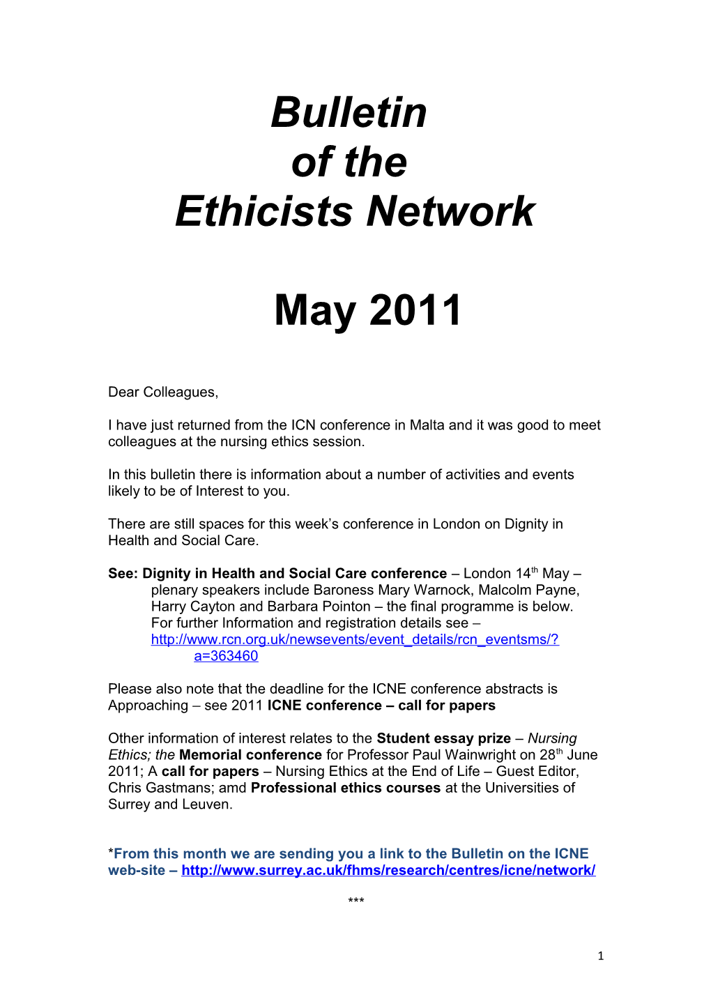 Ethicists Network