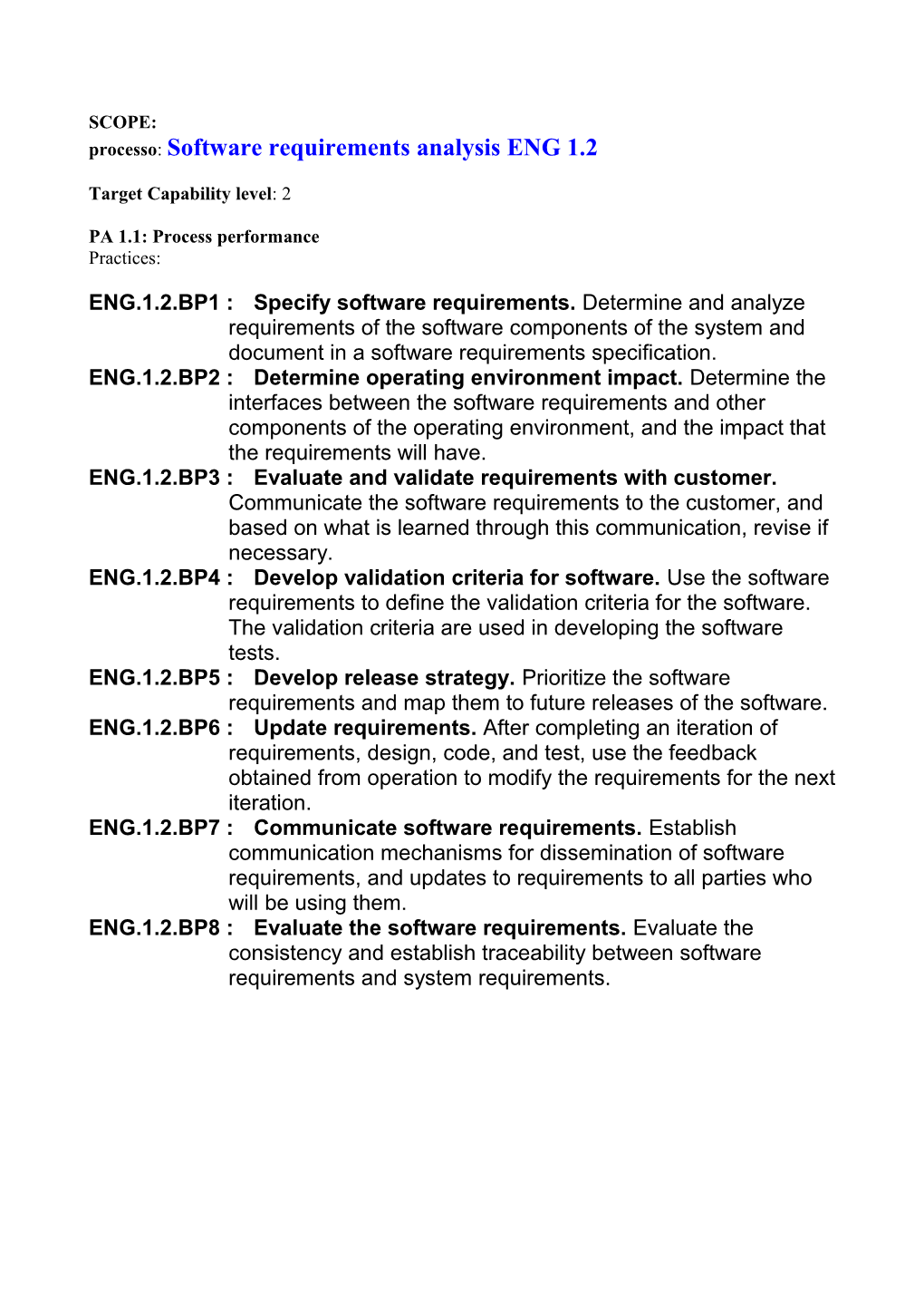 Processo: Software Requirements Analysis ENG 1.2