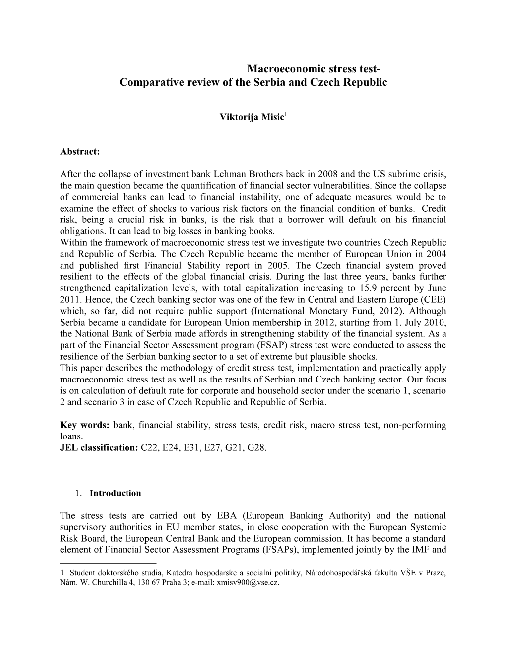 Comparative Review of the Serbia and Czech Republic