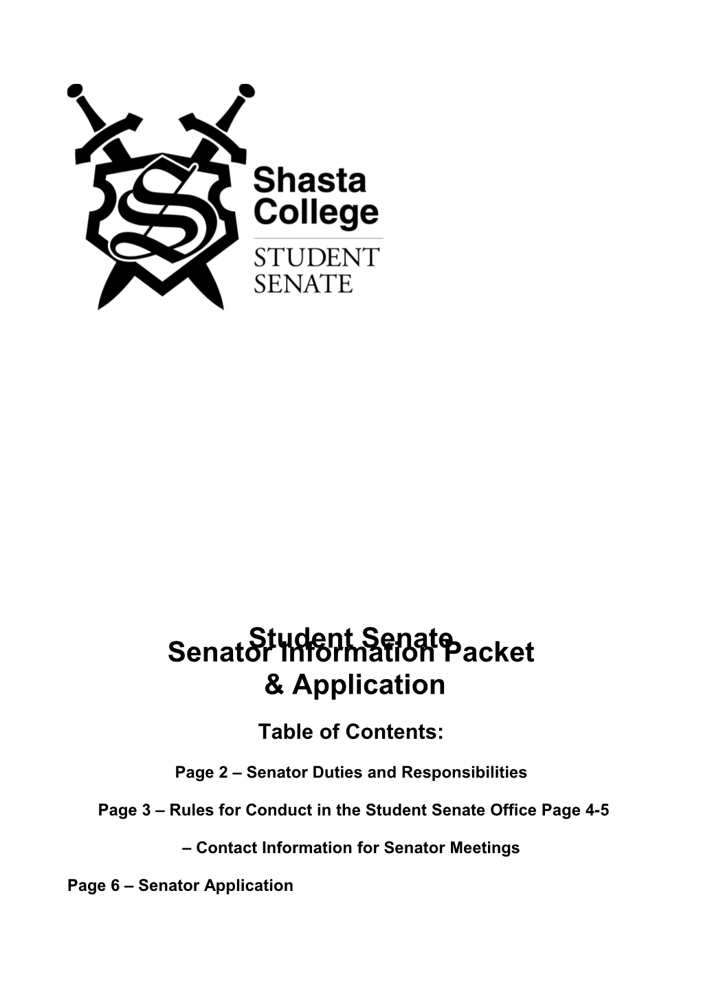 Student Senate Senator Packet