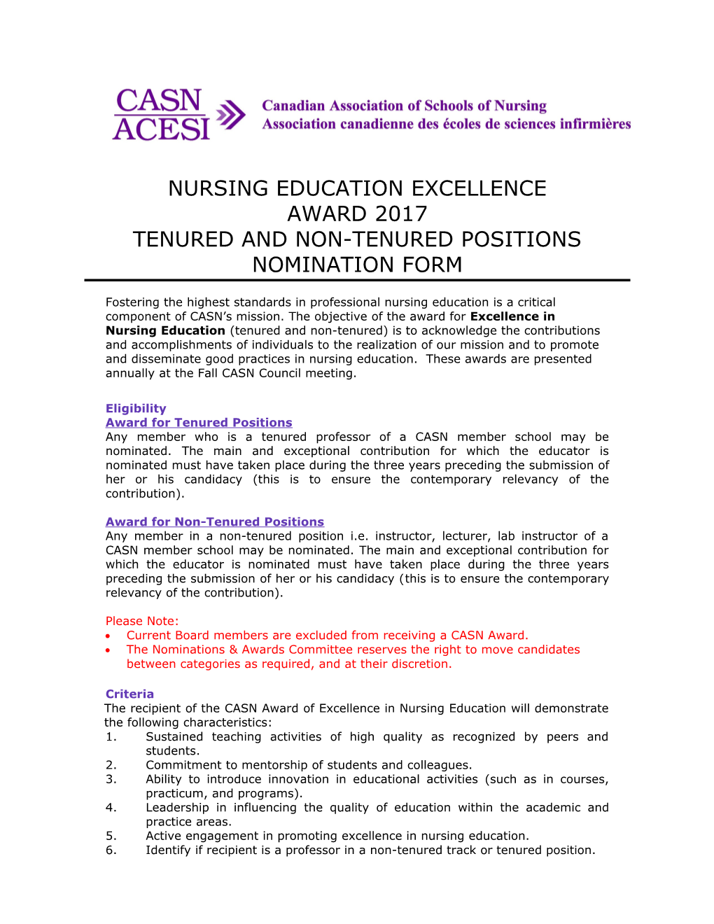 Tenured and Non-Tenured Positions