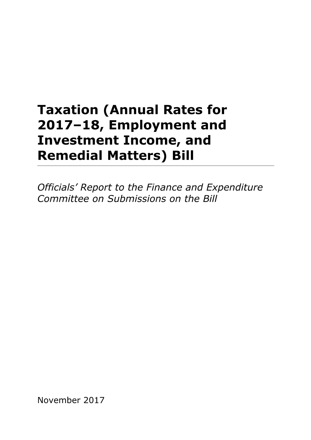 Taxation (Annual Rates for 2017 18, Employment and Investment Income, and Remedial Matters)