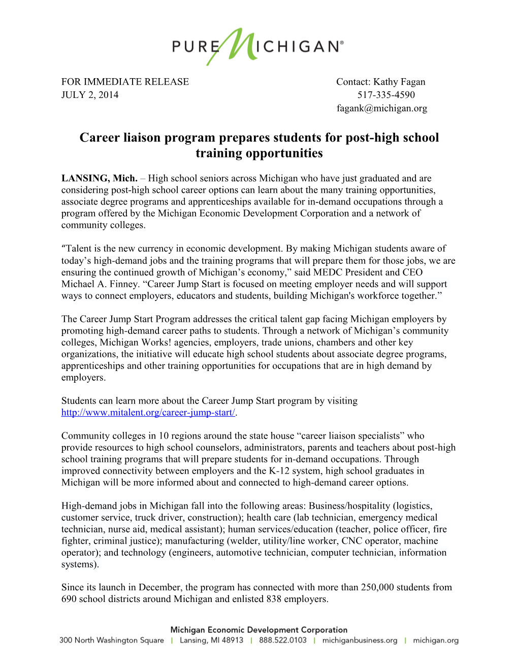 Career Liaison Program Prepares Students for Post-High School Training Opportunities