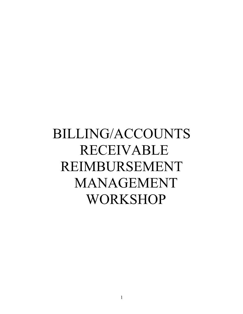 Billing/Accounts Receivable