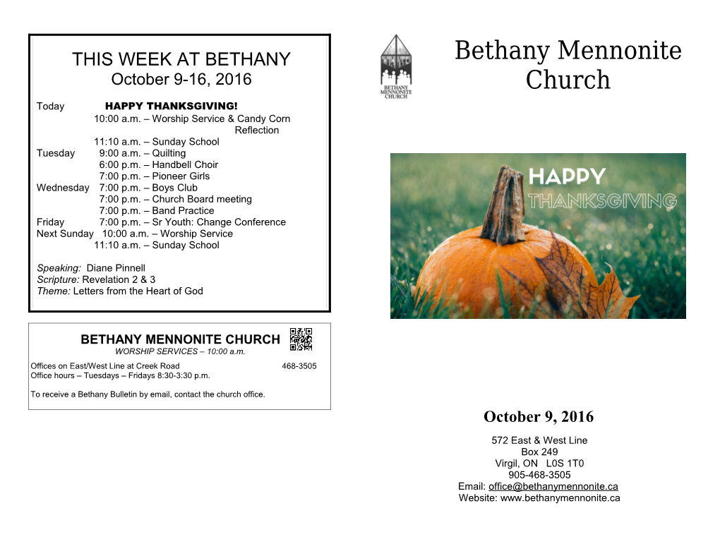 This Week in Bethany