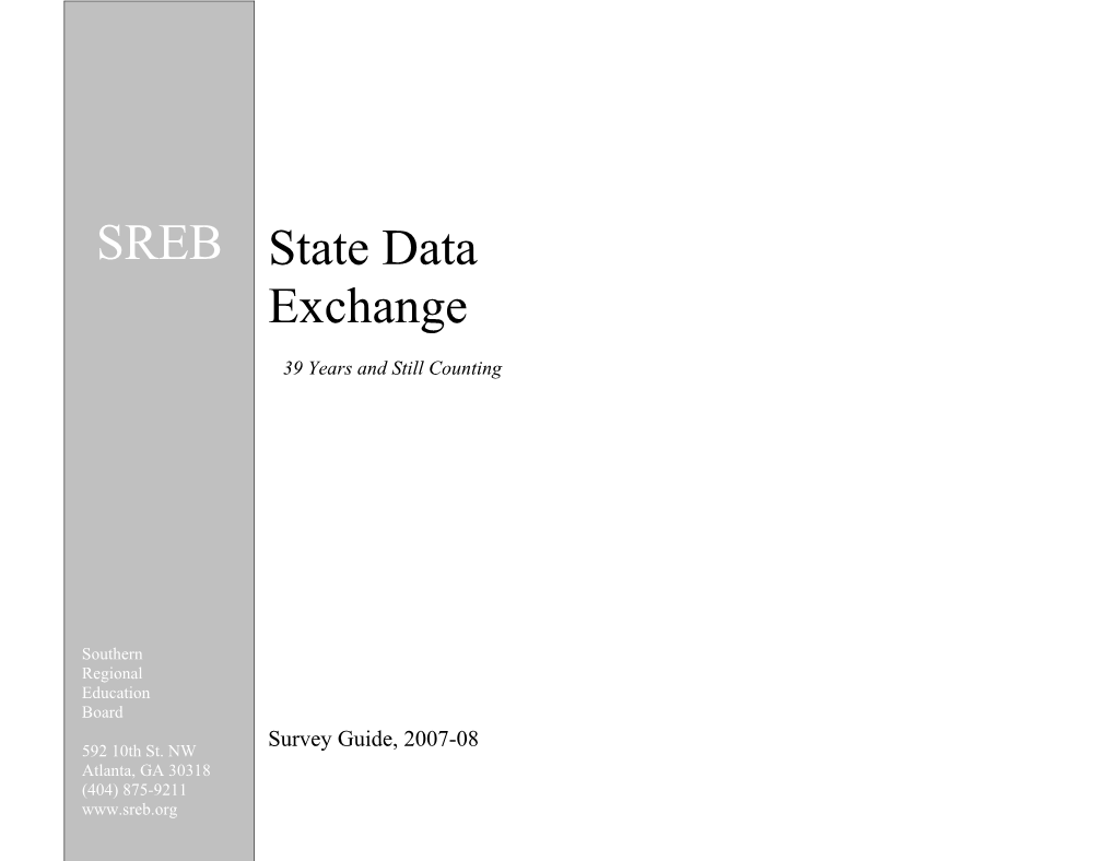 SREB State Data Exchange Survey 1998-99