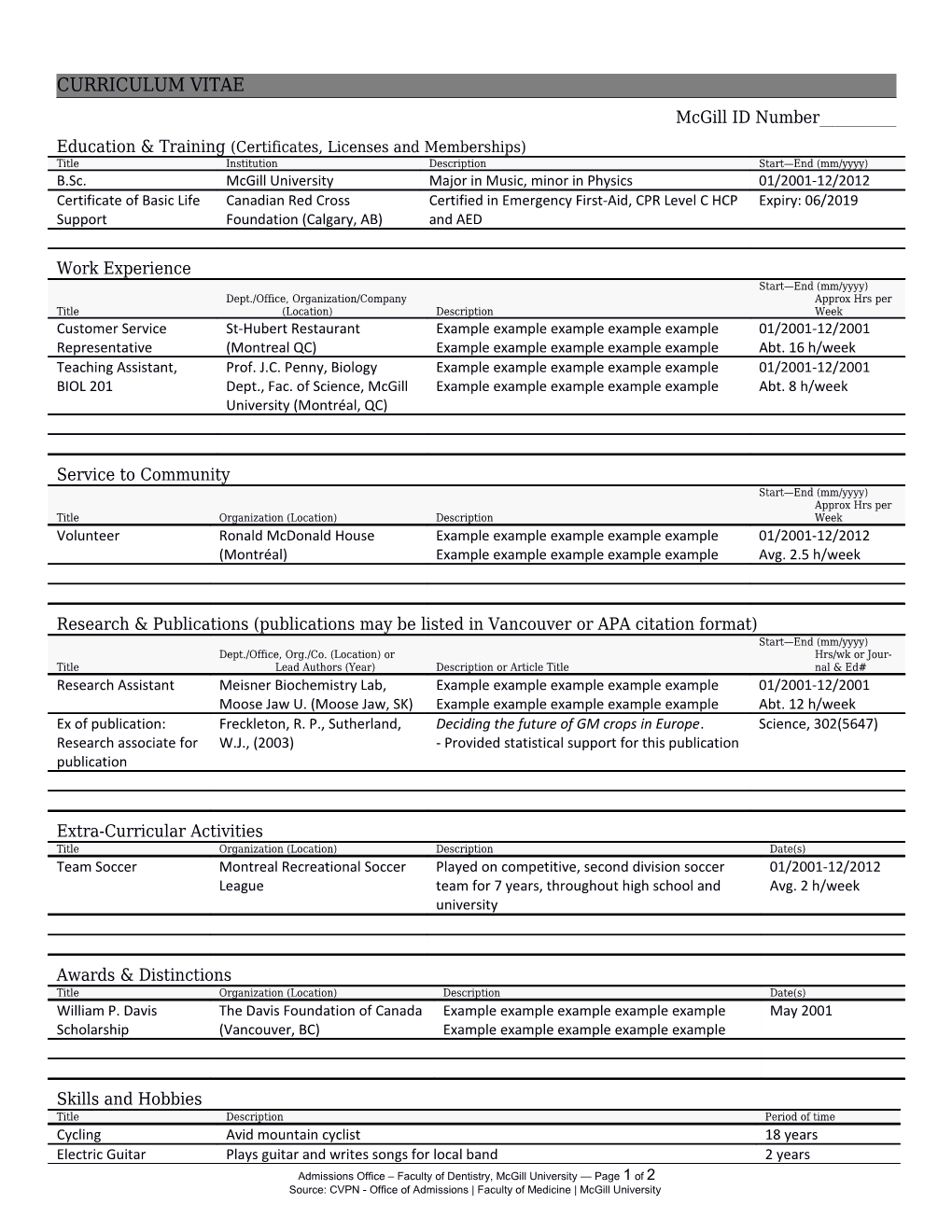 Education & Training (Certificates, Licenses and Memberships)