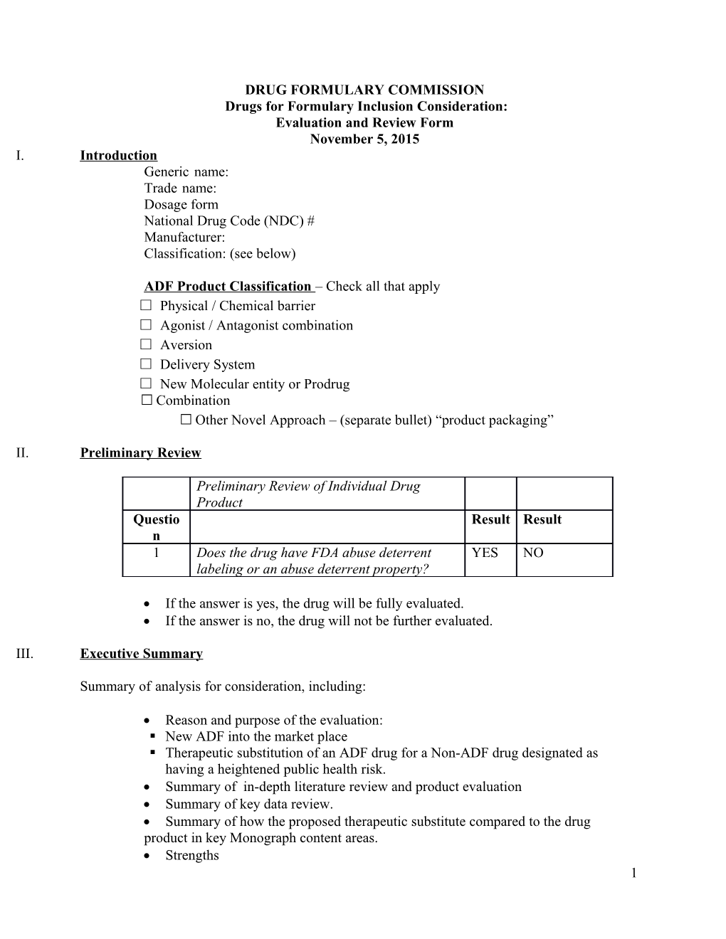 Evaluating Drugs for Formulary