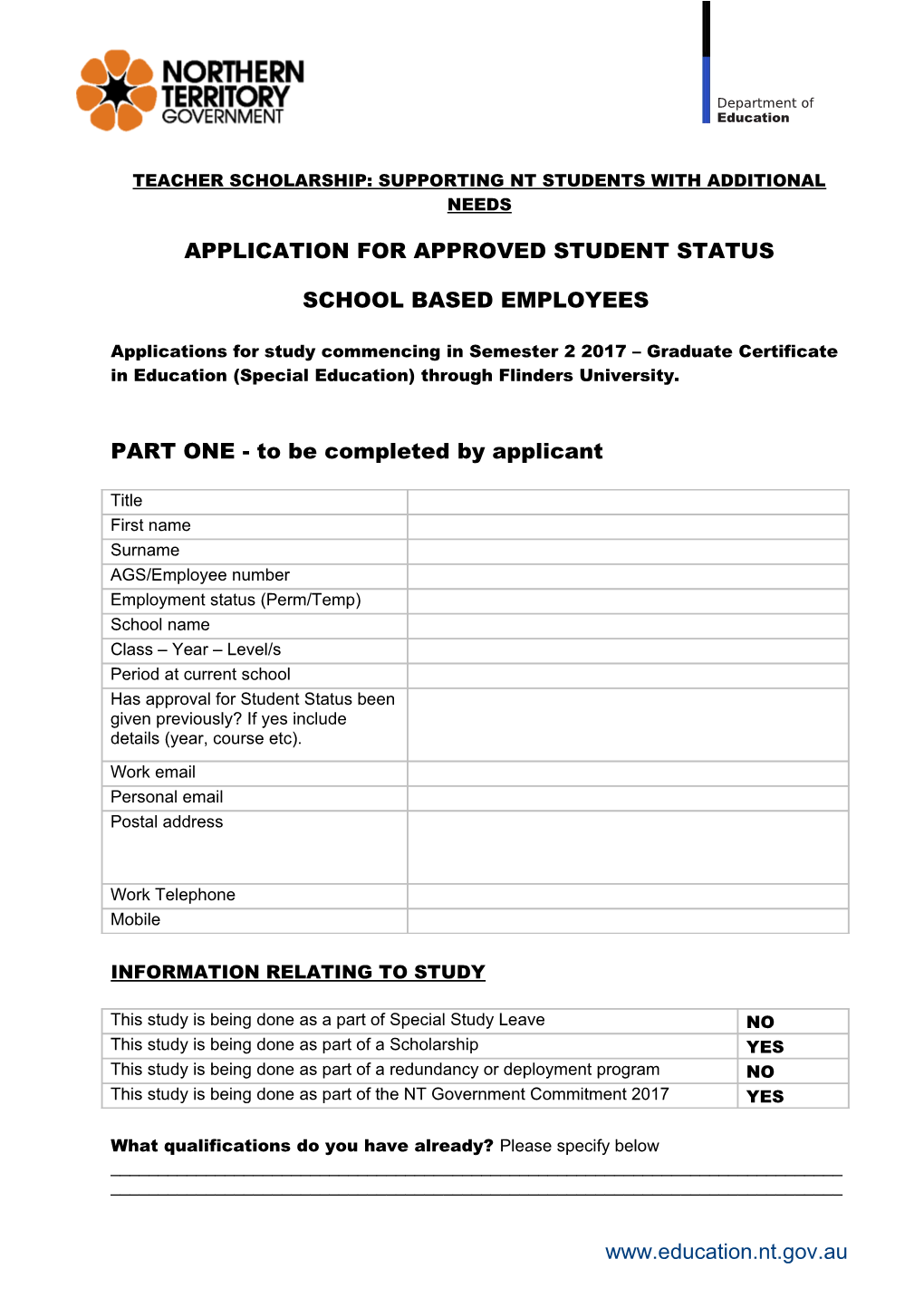 ASS Application Form School