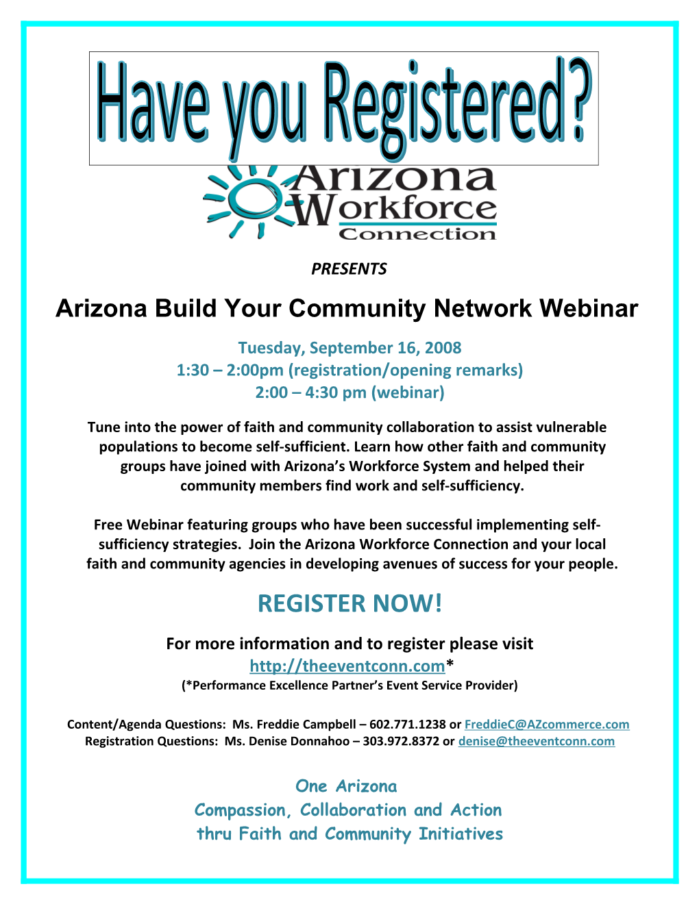 Arizona Build Your Community Network Webinar