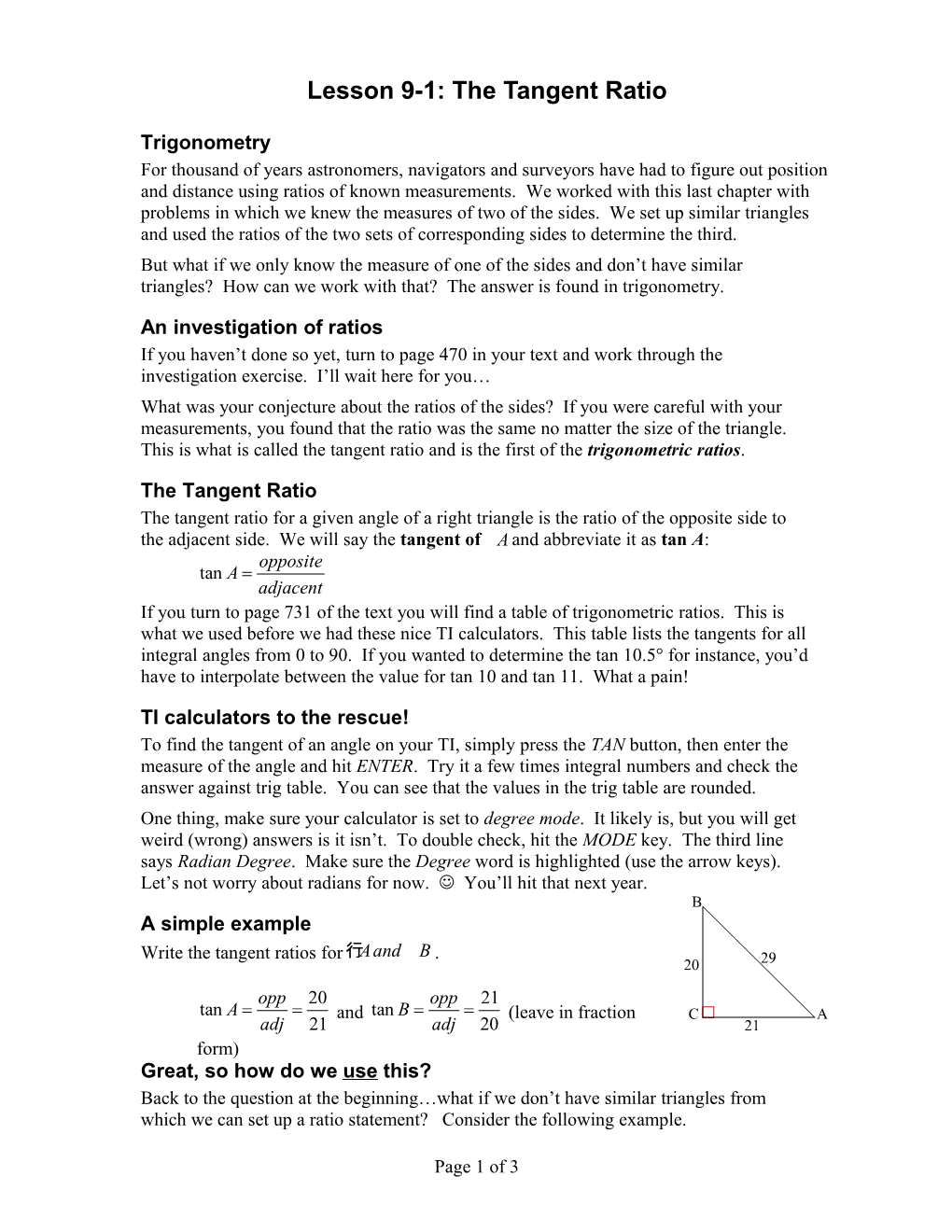 Lesson 1-1: Inductive Reasoning & Patterns