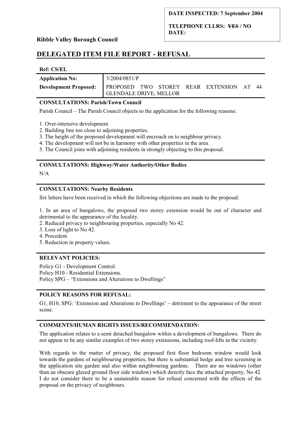 Ribble Valley Borough Council s17