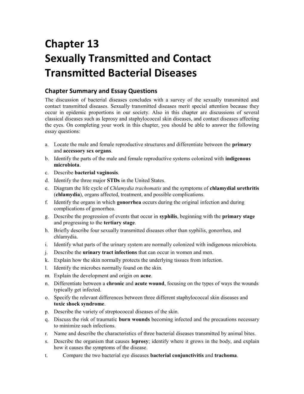 Sexually Transmitted and Contact Transmitted Bacterial Diseases