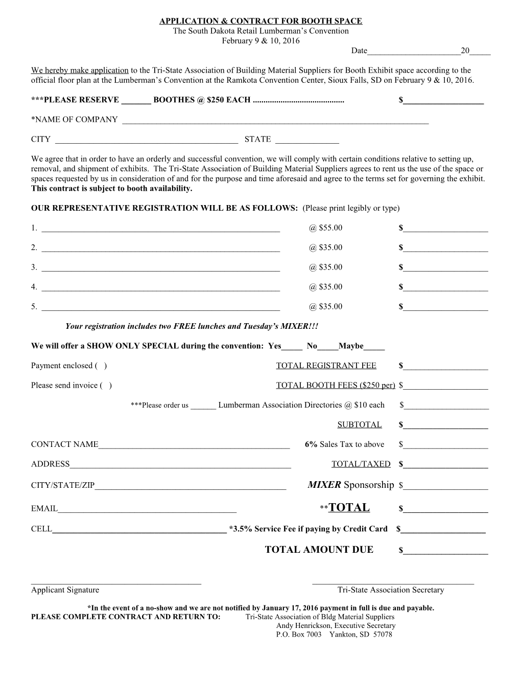 Application & Contract for Booth Space s1