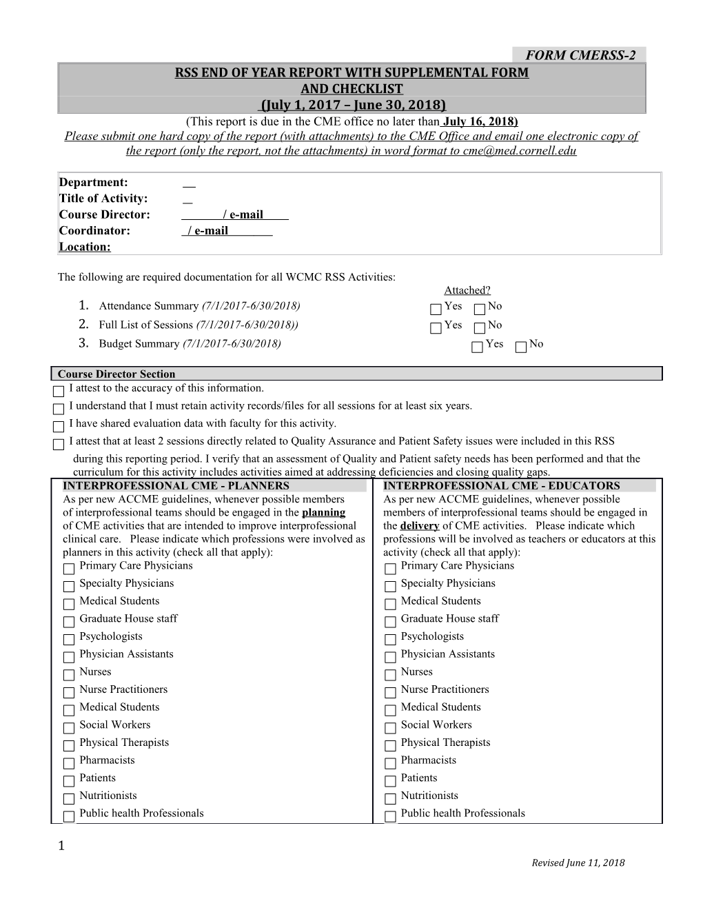 Rss End of Year Report with Supplemental Form