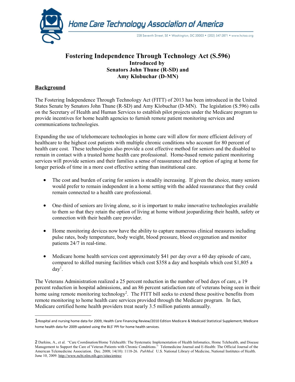 Fostering Independence Through Technology Act (S.596)