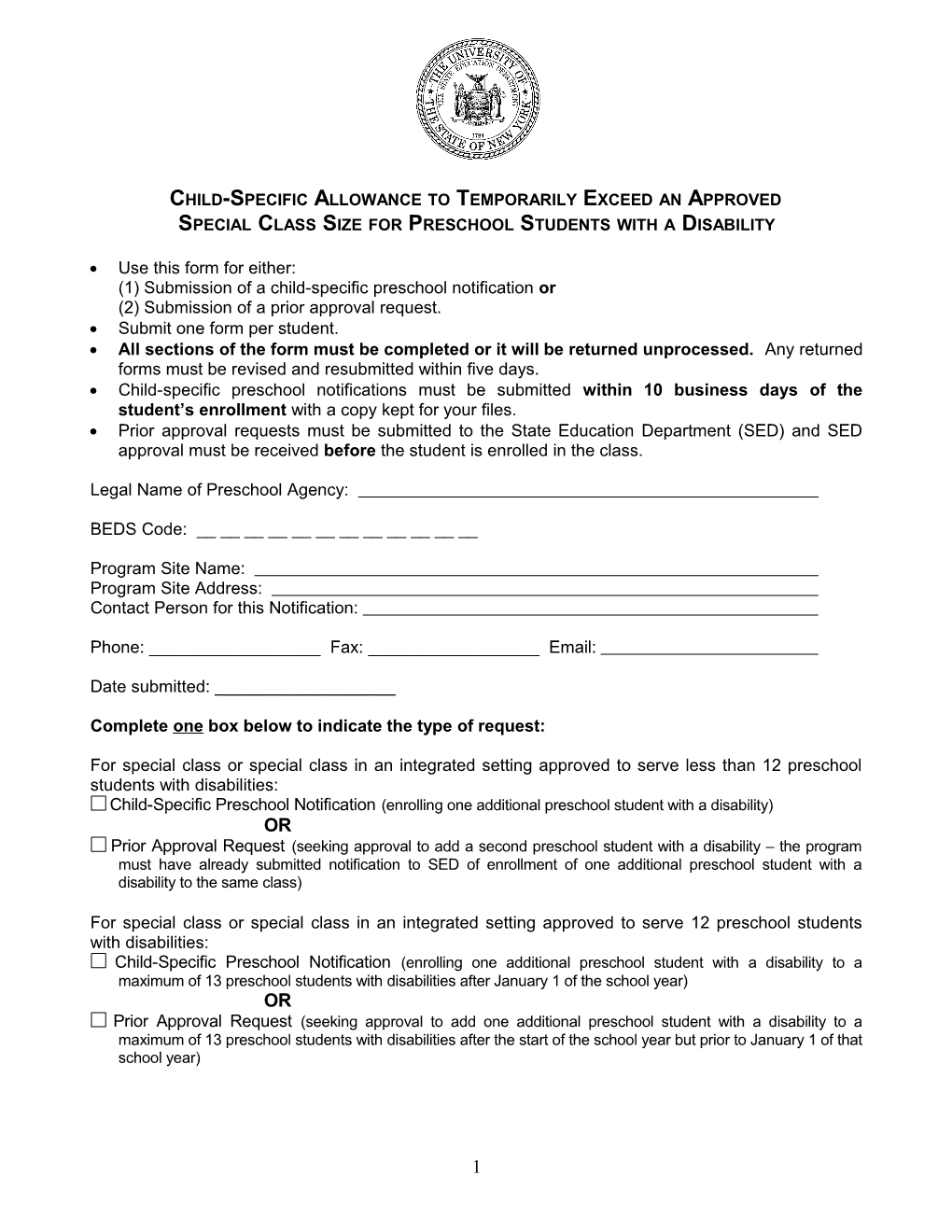 Child-Specific Allowance to Temporarily Exceed an Approved