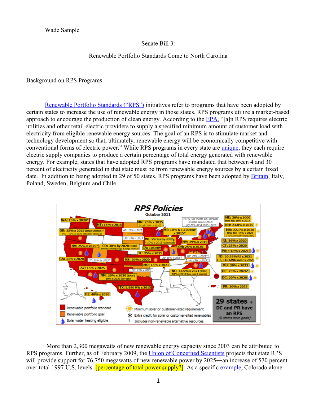 Renewable Portfolio Standardscome to North Carolina