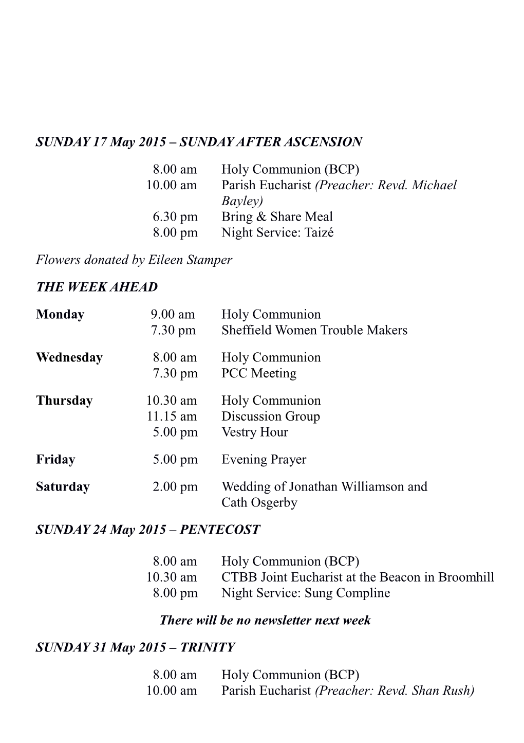 St Mark S Broomhill Newsletter