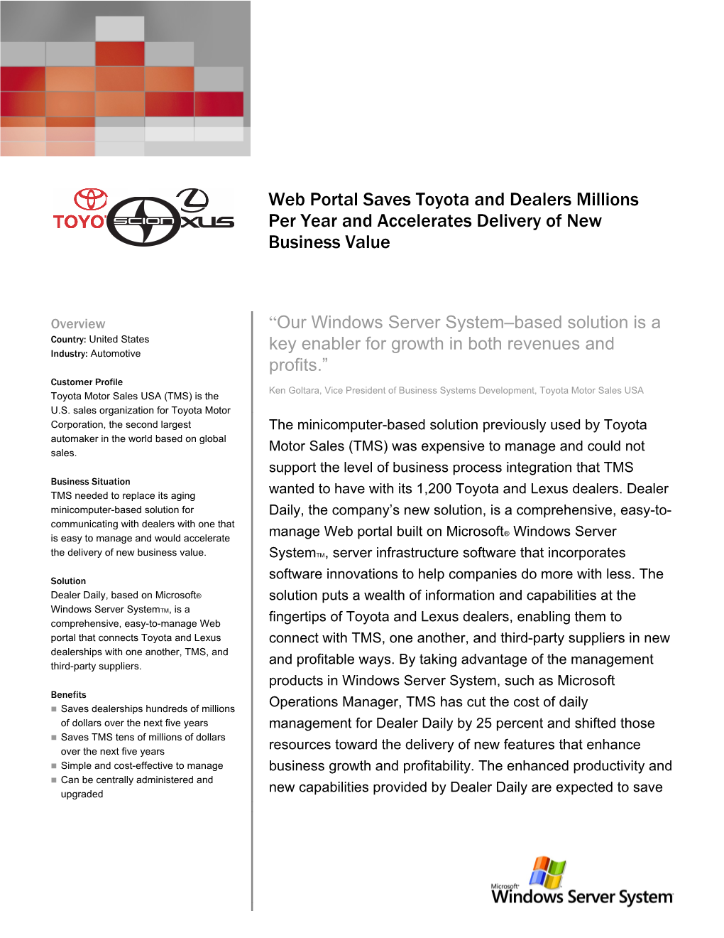 Writeimage CEP Web Portal Saves Toyota and Dealers Millions Per Year and Accelerates Delivery
