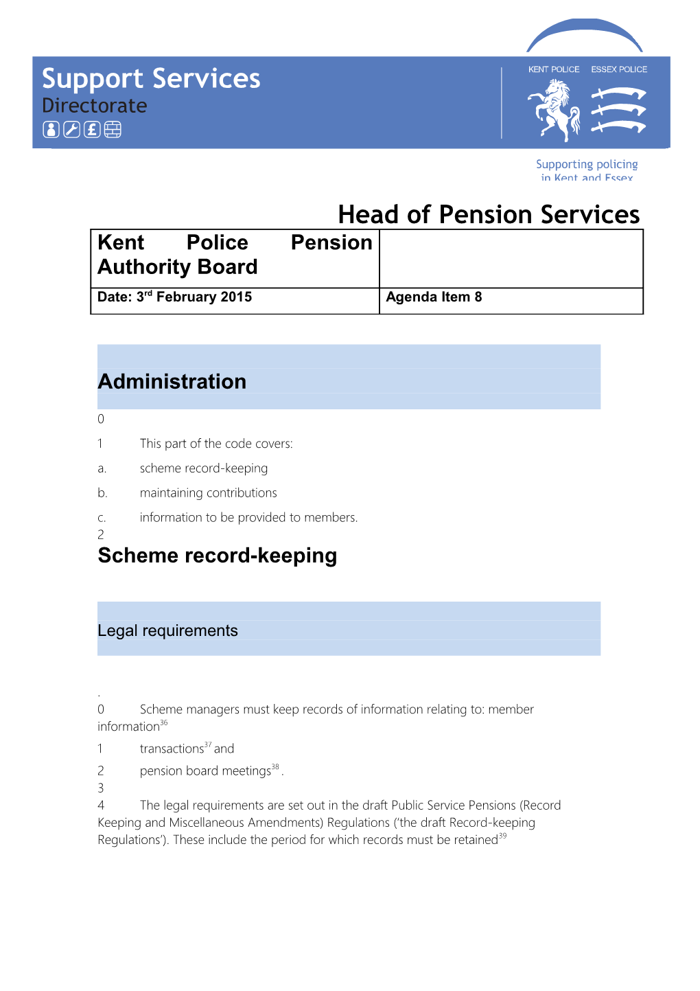 Head of Pension Services