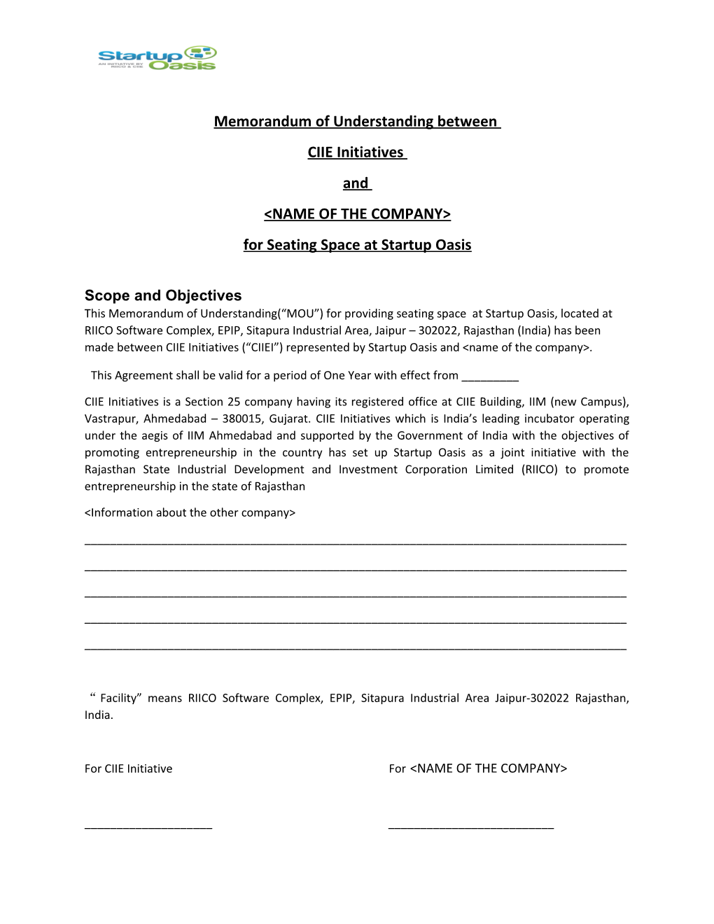 Memorandum of Understanding Between s1