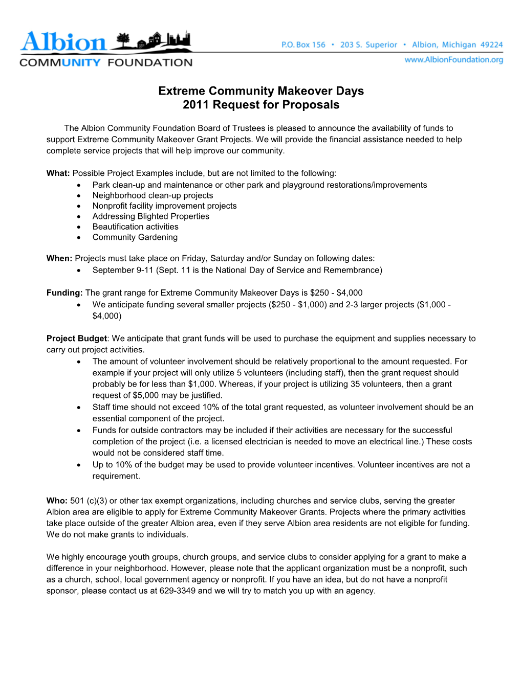 Extreme Community Makeover Days