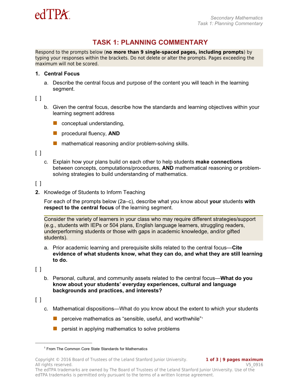 Planning Commentary Template s2