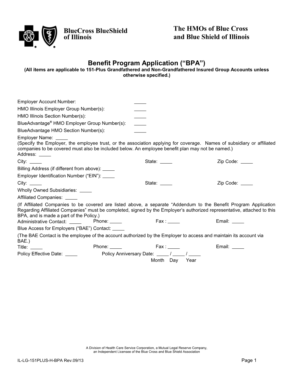 Benefit Program Application ( BPA ) s1