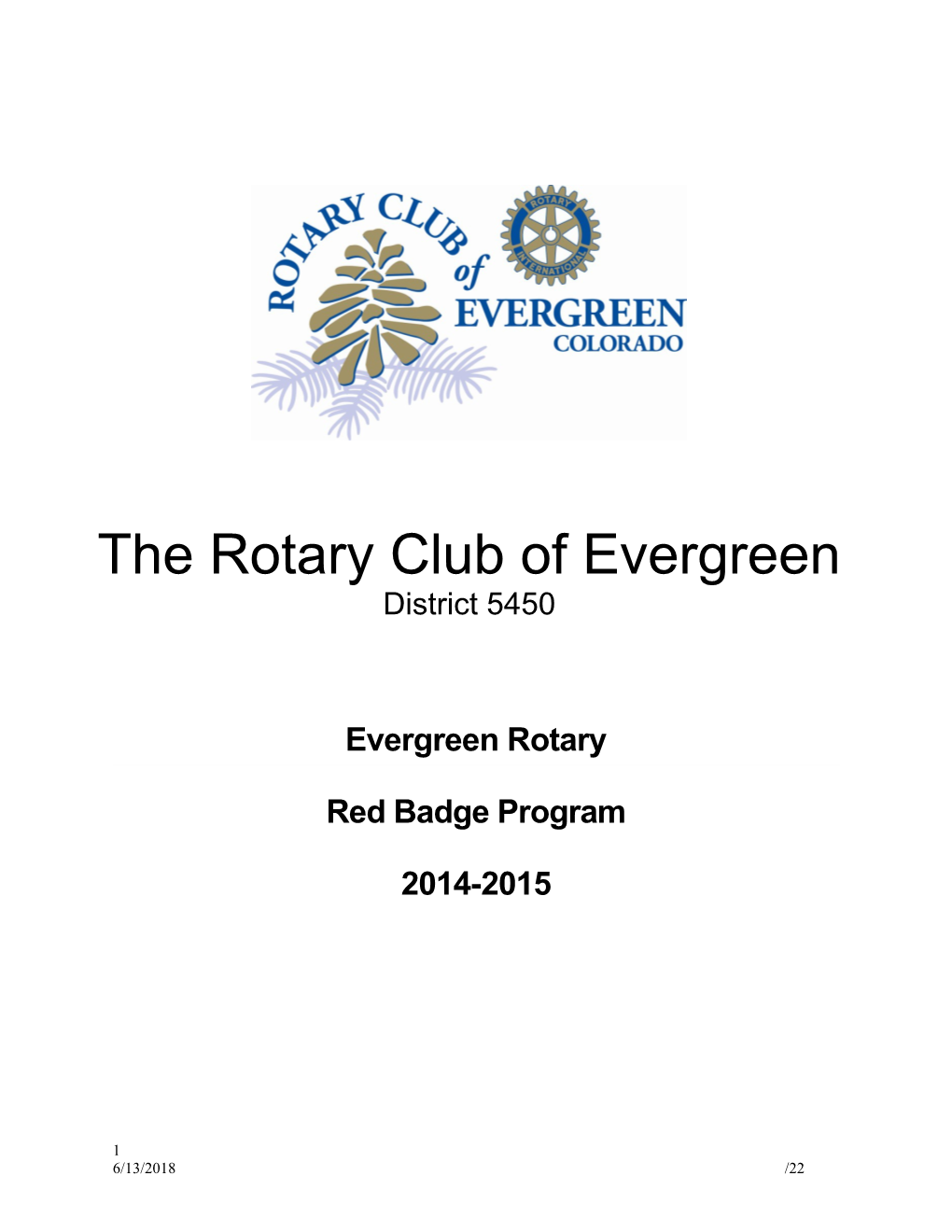 The Rotary Club of Evergreen