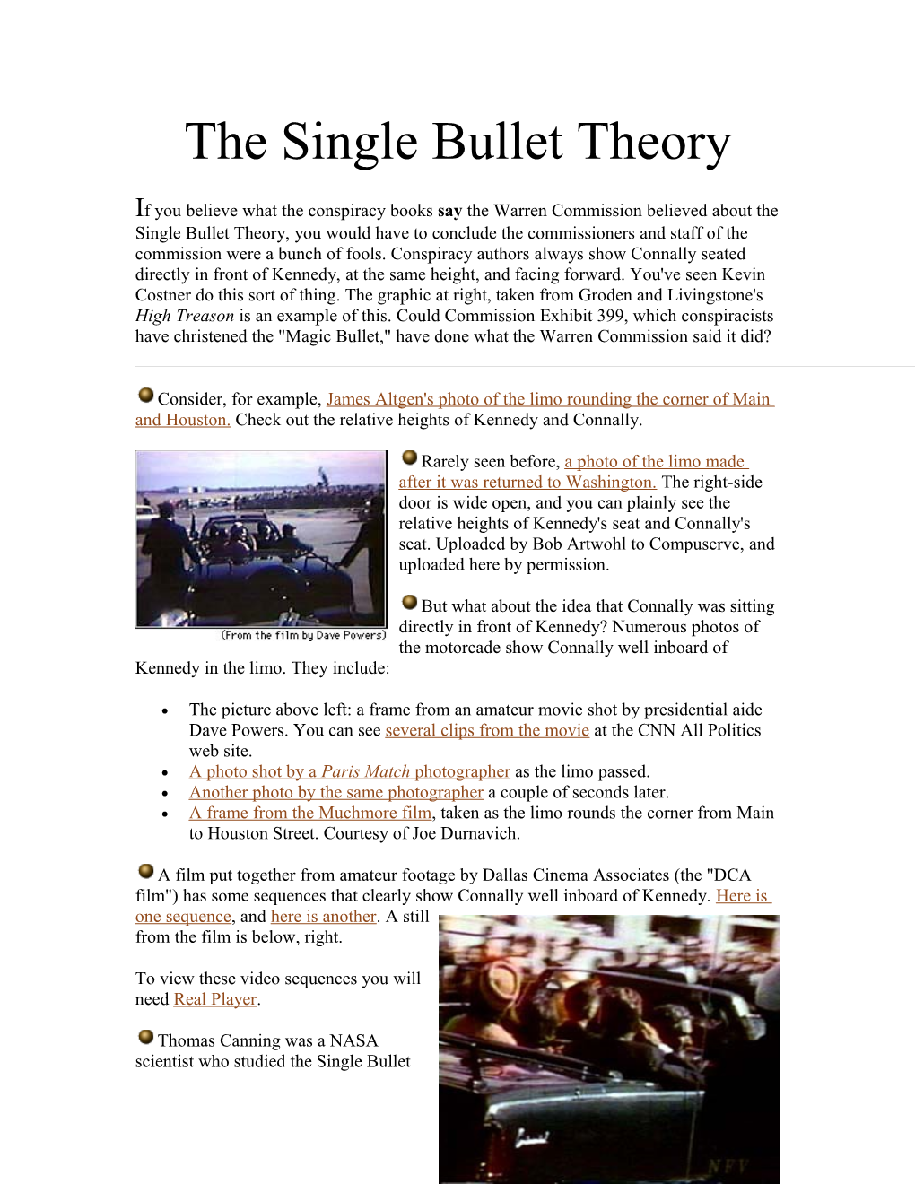 The Single Bullet Theory