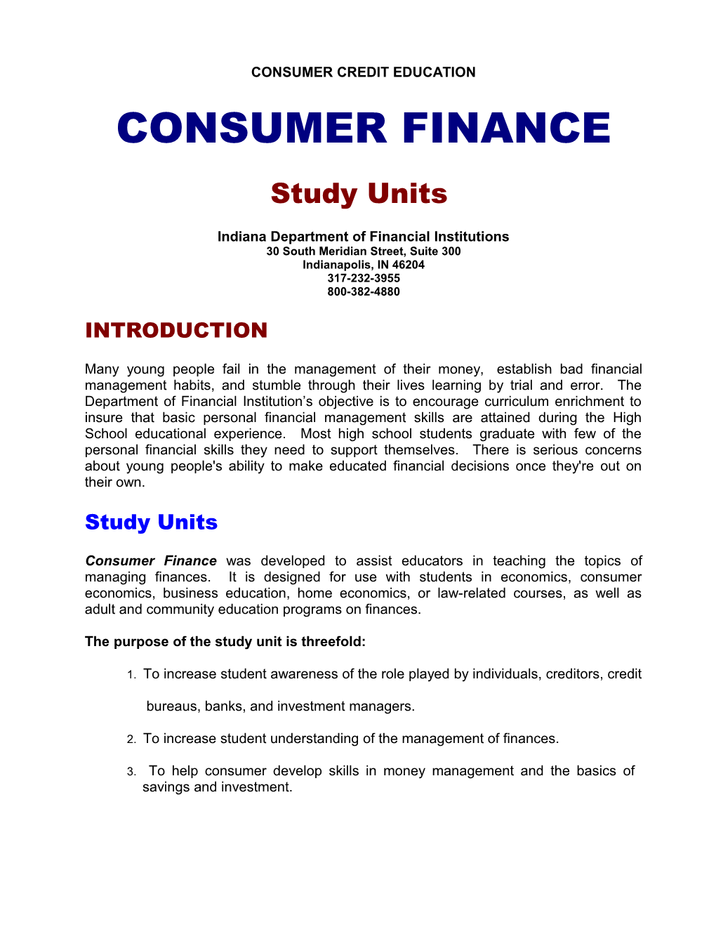 Consumer Credit Education