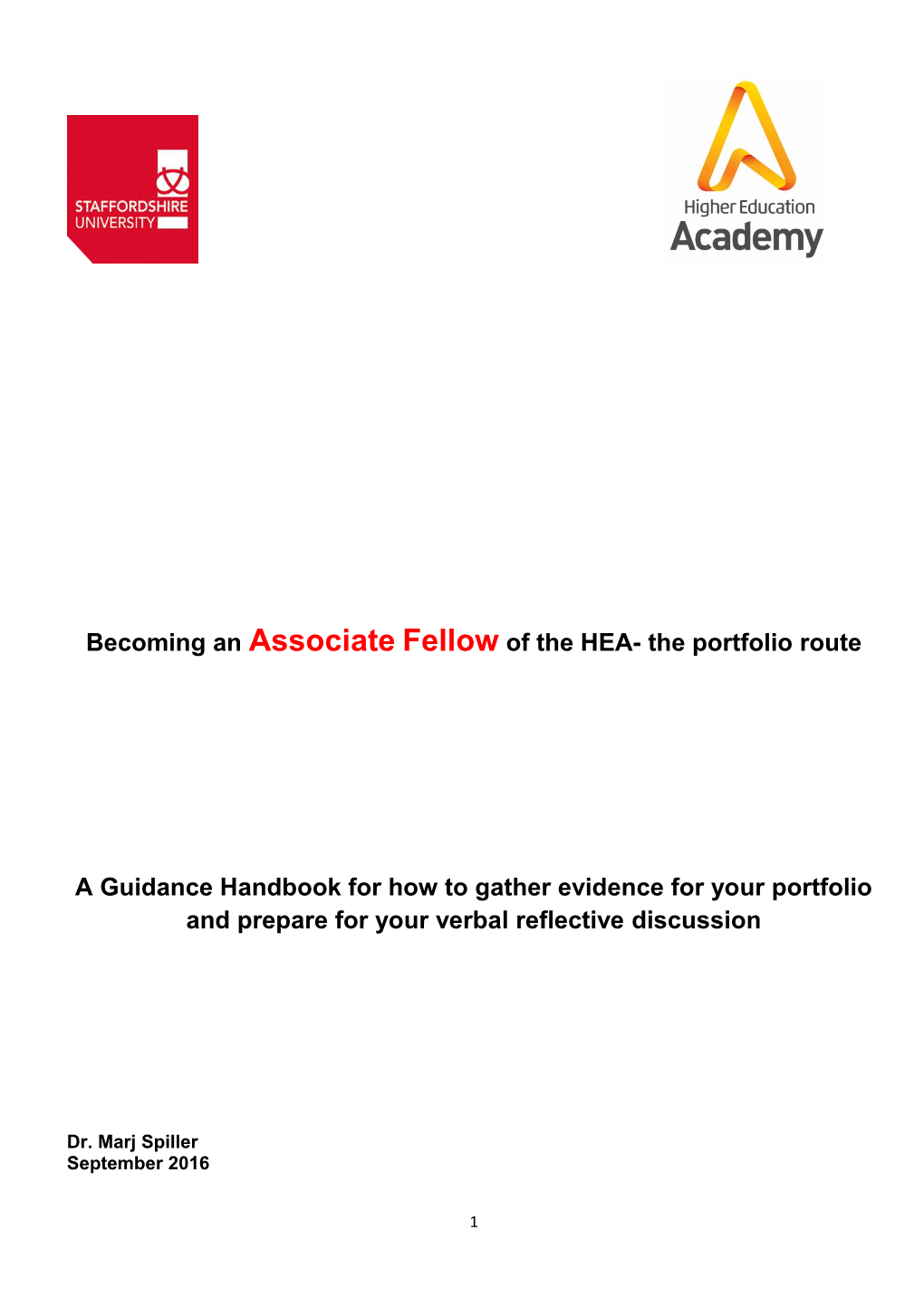 Becoming an Associatefellow of the HEA-The Portfolio Route